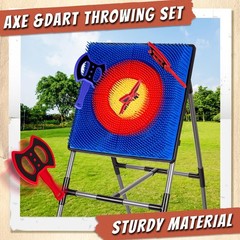 Axe Throwing Game for Backyard, Axe Throwing Target Set with 20 Throwing Axes Ou