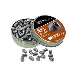 HARPEX Pro 100 Count CYLINDRICAL POINTED SLUG 5.5mm .22 Caliber Airgun Pellets