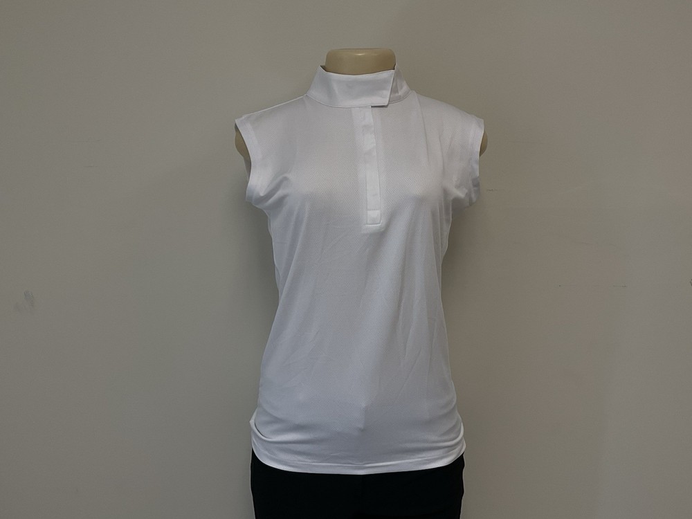 New With Tag LotusRomeo Women’s White Sleeveless Equestrian Show Shirt Size M