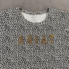 Ariat ReAL Womens 3X Leopard Animal Print Gold Logo Tee T-Shirt Classic Fit