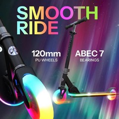 NEW/SEALED Melo Wheels Supernova Light-Up Kick Scooter – Black