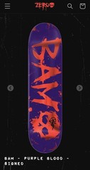 Zero x Bam Margera Purple Blood Skateboard Deck 1ST RUN + WALL MOUNT Viva La Bam