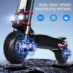 Adult electric scooter, dual motors 5600W, 60V, 38AH, folding design, 12-inch ro
