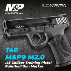 Umarex T4E S&W M&P9 M2.0 .43 Cal Black Paintball Pistol w/50xRubber Balls Bundle