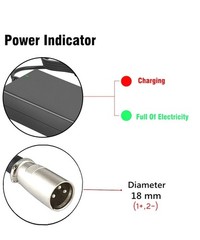 138w 5a Charger With XLR Male Connector For 24V Lead-Acid (SLA) Battery Adapter