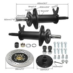 60V 2500W Differential Motor 32»Rear Axle Kit for ATV Quad Dirt Golf Cart Ebike
