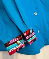 Women’s Vintage Western Plains Fringe Rodeo Shirt – Southwestern Pattern – Md