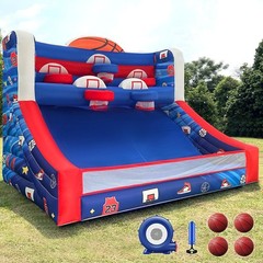 OZIS Inflatable Basketball Hoop Game with Balls & Blower, Indoor/Outdoor Party