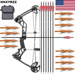 Mini Compound Bow Kit Arrows Shooting Archery Gift Pocket Bow Arrowheads Hunting