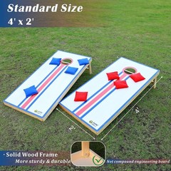 Regulation Wooden Cornhole Board Set with 8 Bags for Adults Outdoor