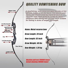 Bow Fishing Bowfishing Kits – Archery 40 LBS Recurve Bow Kit with Durable Fishin
