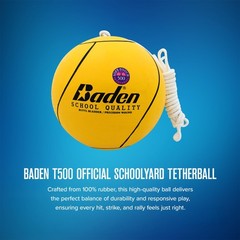 School Quality Tetherball Set Soft Touch Rubber Ball With Nylon Rope Yellow