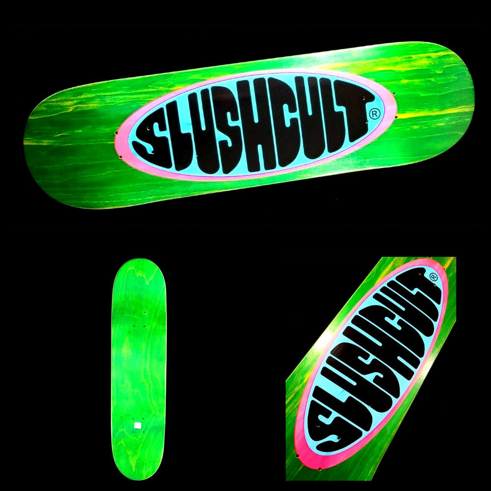 Slushcult Green Logo Fullsize Normal Skateboard 8.5″ Deck Slush Cult