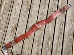 CWD Chestnut/Tan Padded Anatomic English Jumper Girth – 50″/125cm – Used Once!
