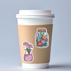 30Pcs Random Botanical Flower Floral Bouquet In Bottle Plant Waterproof Stickers