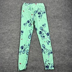 LuLaRoe One Size OS Leggings Mint Green Bicycle Print Soft