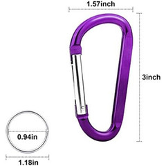 Carabiner Clip, 10 Pack, 855lbs，3″ Heavy Duty Caribeaners for Hammocks, Campin