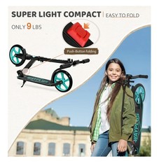 Wayplus Kick Scooter Aqua For All Ages. Foldable Lightweight Non Slip Deck…