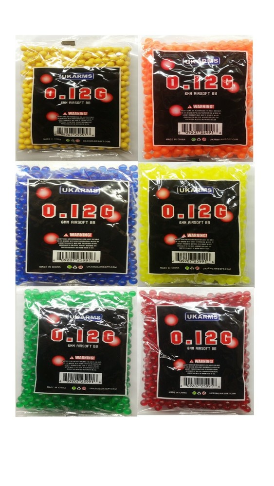 1,000 AIRSOFT BBs Pellets 6mm .12g BB For Pistol Gun Rifle AMMO DIFFERENT COLOR