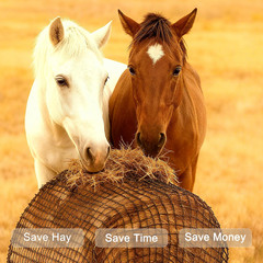 Martx 5X5Ft round Bale Hay Net for Horses Slow Feed,Knotless-Livestock Slow Fee