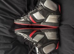 Osiris NYC 83 High Top Skateboarding Shoes Black Gray Red US 11.5
