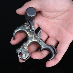 3/4Finger Thumb Trigger Compound Bow Release RHLH Archery Aid UV Button Shooting