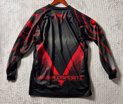 WARPED SPORTZ PAINTBALL JERSEY – ADULT SIZE EXTRA LARGE XL – BLACK /RED – OG