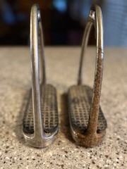 Set Of Fillis Stirrup Irons 12 Cm (4.7”) With rubber Tread pads Well Loved
