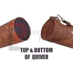 Archery Quiver Handmade Cowhide Leather Quiver , Brown Arrow Quiver For Hunting