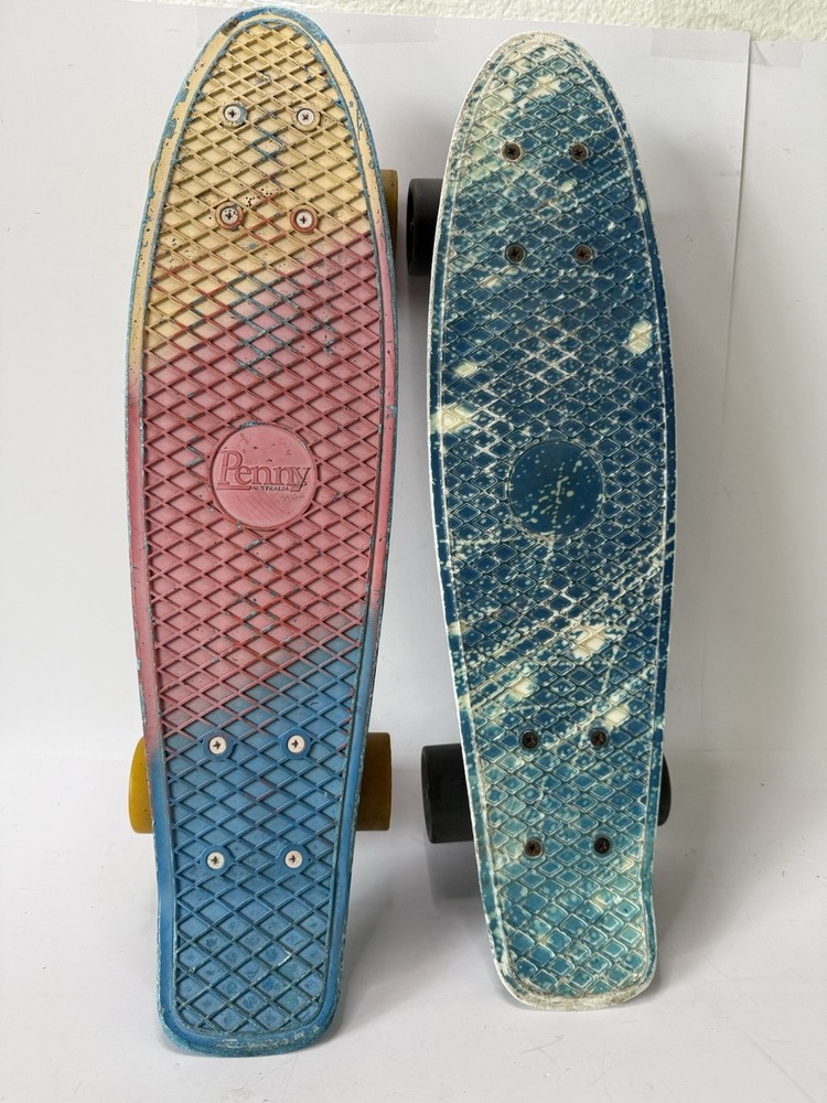 Vintage Penny Board Australia 22″ Skateboard Lot Sunset Fade & Blue Marble Deck
