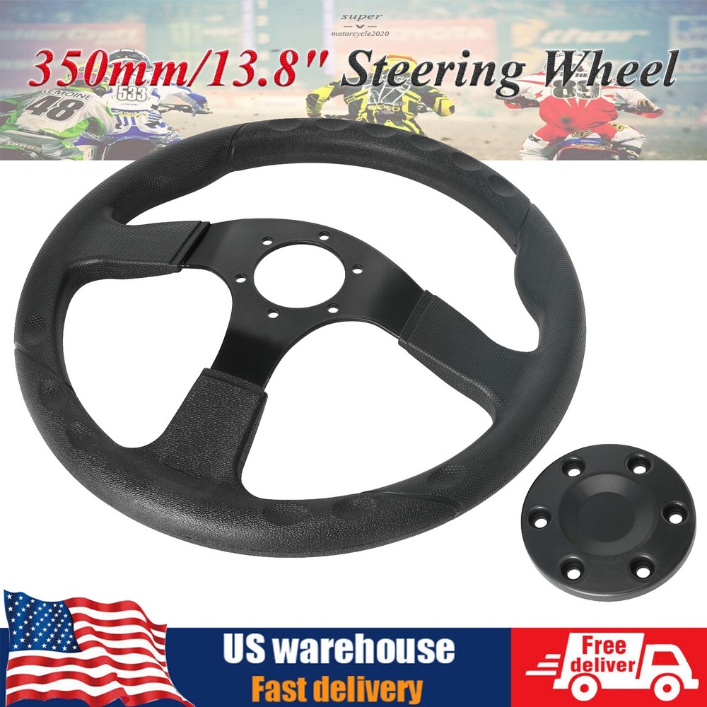 350mm 13.78″ Steering Wheel For Off Road Cart Drift Trike ATV Buggy DIY Go Kart