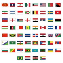 30Pcs Random Flags of The World Country Olympic Banners Flag Waterproof Sticker