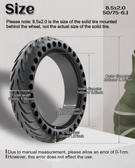 GLDYTIMES 8.5 Inch Scooter Tires, 8.5/1.37-6.1, honeycomb tires 1 pc