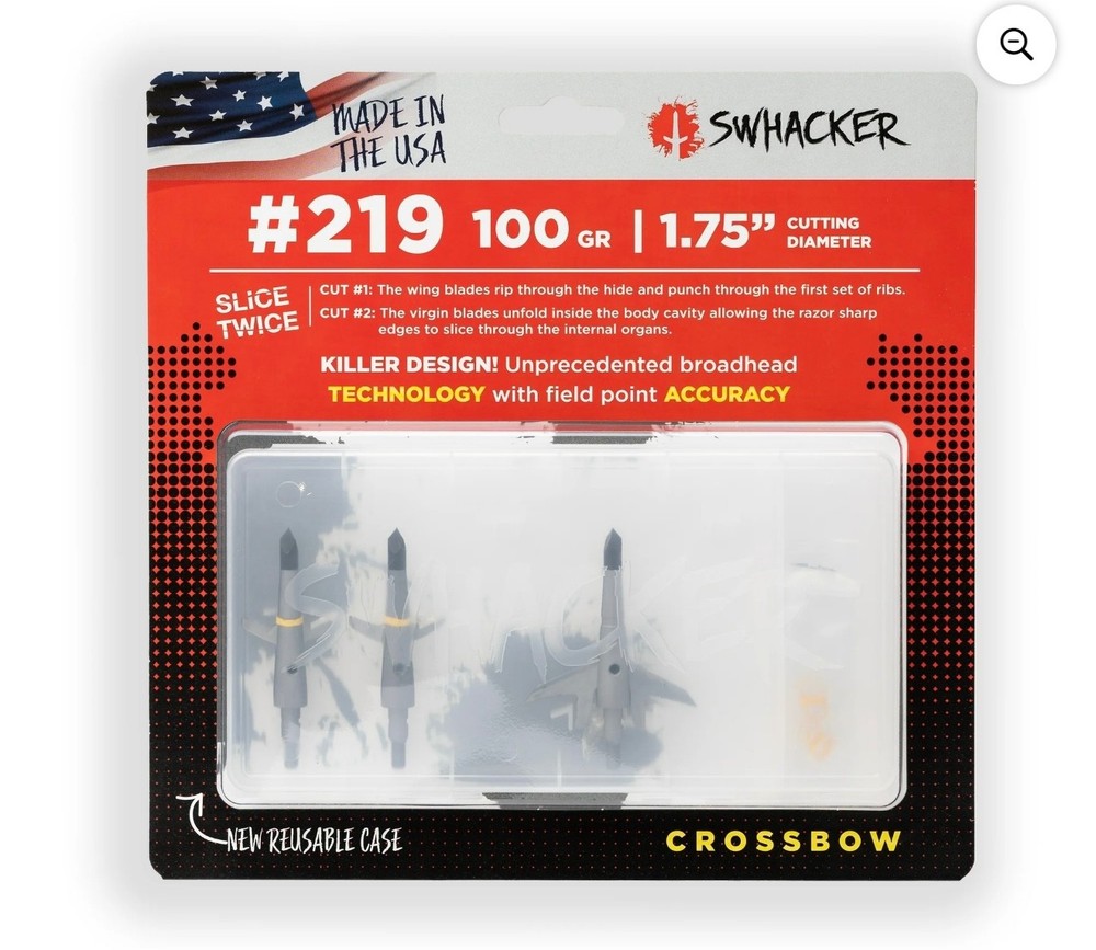 Swhacker SWH00219 Crossbow 100 Grain 1.75 inch Cut Broadhead – Set of 3