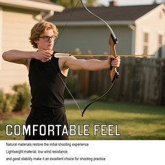 12Pcs Handmade Traditional Hunting 33″ Wooden Arrow LongBow With Broadheads Tips