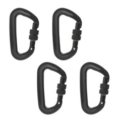 Heavy Duty 12 KN 4 Pack D-Shaped Locking Carabiners Clip Aviation Aluminum