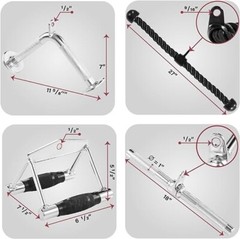 Yes4ALL Tricep Press Down Cable Machine Attachment Set, LAT Pulldown Attachment