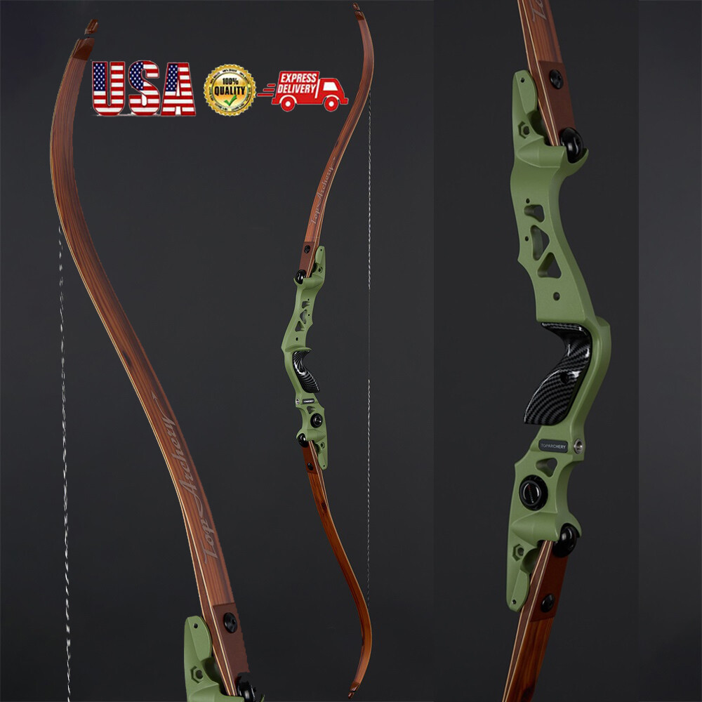 25-60#Archery 62″ ILF Recurve Bow 19″ Riser / Laminated Limbs for Hunting Target