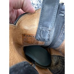 Ariat 9.5 D Black Heritage Roper Boots Mens Leather Western Cowboy Side Zip