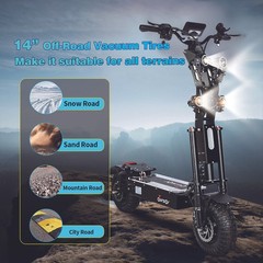 Foldable Dual Motor 14″ 10000W 50A Strong Power Electric Scooter Fast Speed Necg