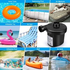 Electric Air Pump Inflator Pool, Portable for Gym Outdoor (Black)