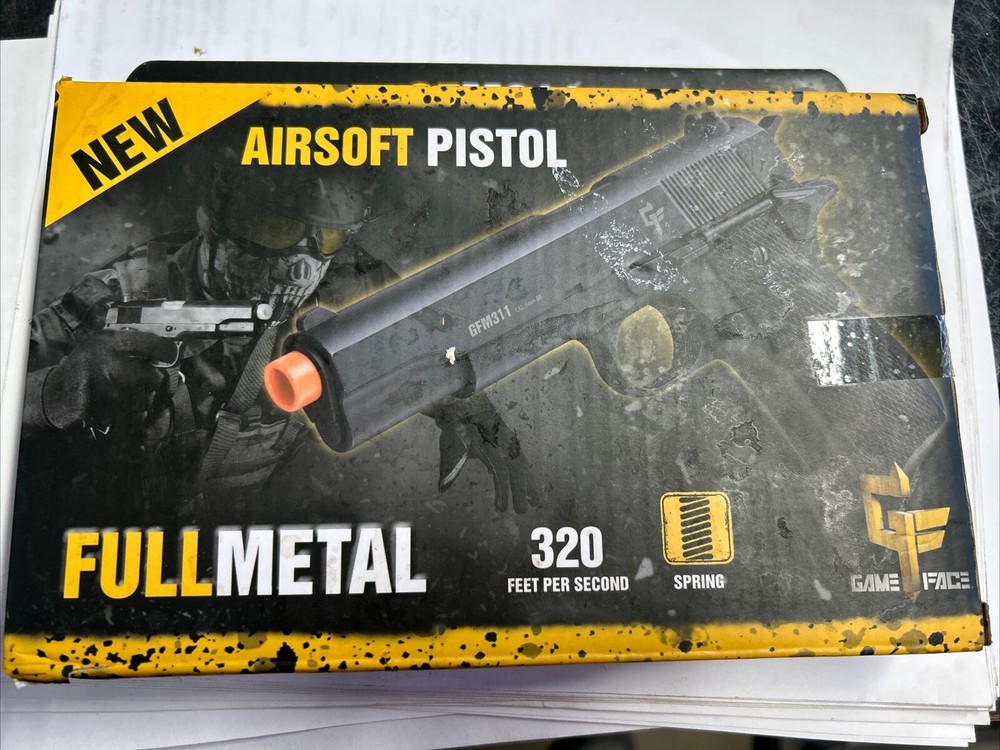 Game Face Airsoft Pistol Full Metal 320 Fps Spring GFM311 Free Shipping