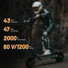 KUKIRIN 2000W Motor Electric Scooter 11″ Off-Road Tires 43 mph 43Mile Foldable