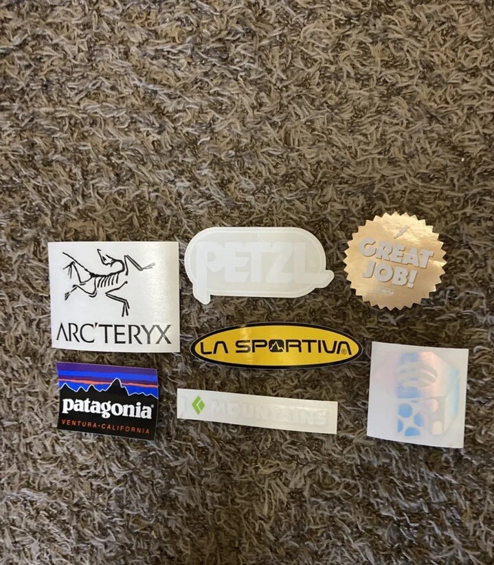 7 Outdoor Stickers Kavu Mtn Hardwear La Sportiva Black Diamond Petzl