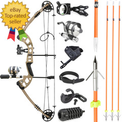 Bowfishing Compound Bow Kit with Bowfishing Reel Bow Fishing Arrows 30 55Lbs