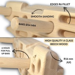 GRIPNATIC Rock Climbing Hangboard FingerPeg 1.0 with Spherical Holds Addon