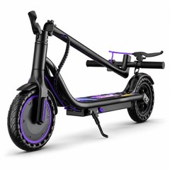 350W Electric Scooter 19mph APP Control 8.5″ Solid Tires Purple+Black UL2272