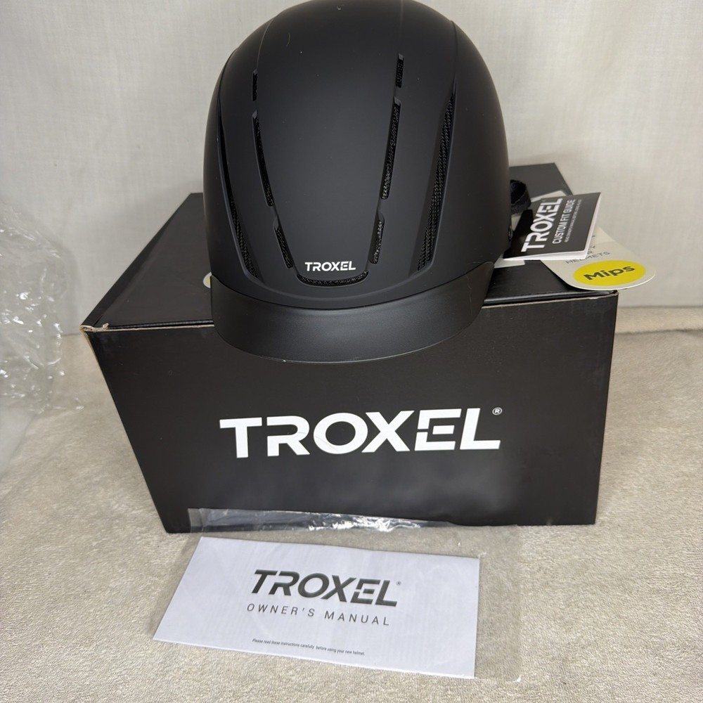 Troxel Spirit MIPS Horse Riding Helmet Black Duratec Medium 22″-23 1/8″