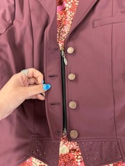 Ovation Elegance Dressage Show Coat Plum Burgundy Rhinestone Trim Size 8