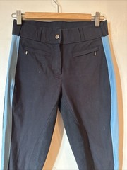 Dover Saddlery Riding Breeches Pants Full Seat Leather Navy/Blue | Size 28